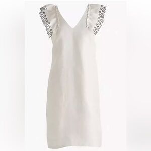 Brand new J Crew linen dress. Adorable flutter sleeve.